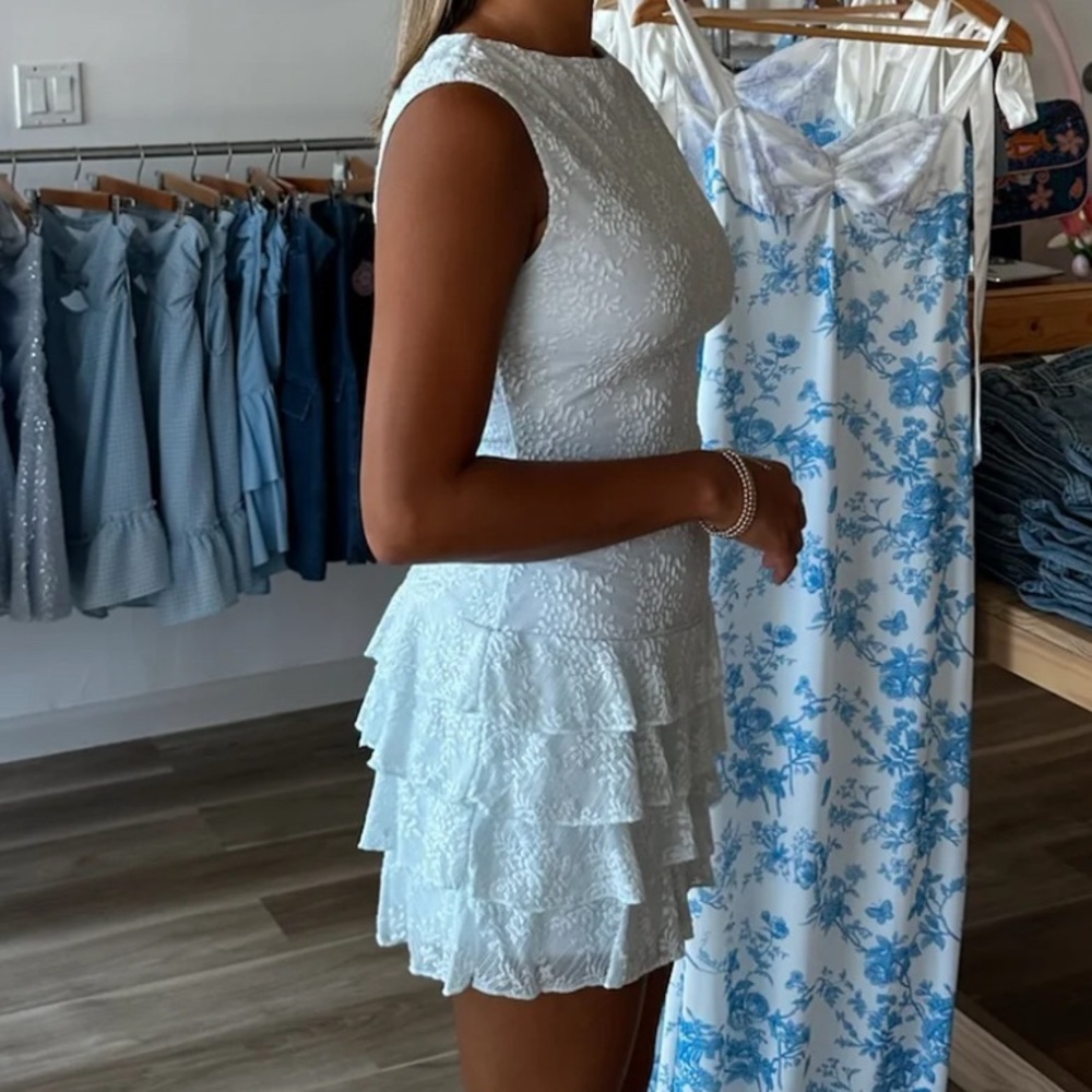 New Light Blue Lace Dress - Picture 3 of 3